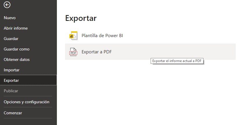 Exportar informe a PDF